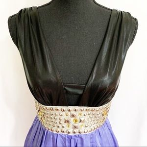 bebe mini dress with rhinestone waist, EUC